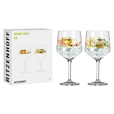 Afbeelding van Ritzenhoff 3791001 Gin glas, 700 ml, set van 2 stuks, serie Botanic Lights nr. 1, stuks met zomerkleuren, Made in Germany, groen, oranje, geel, rood