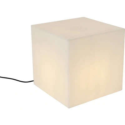 Afbeelding van QAZQA nura Moderne Dimbare LED Vloerlamp Staande Lamp met Dimmer 1 lichts H 38 cm Wit Buitenverlichting