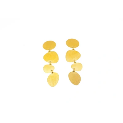 Afbeelding van Edelstaal RVS oorhangers mat en verguld met geel goud LILY van nd creation