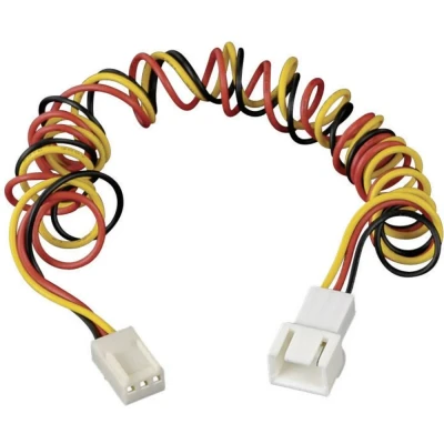 Afbeelding van Verlengkabel PC ventilator [1x ventilatorstekker 3 polig 1x ventilatorbus polig] 0.60 m Zwart, Rood, Geel Akasa