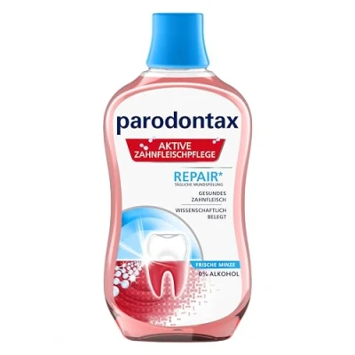 Afbeelding van Parodontax Mondspoeling actieve tandvleesverzorging Repair*, 300 ml met frisse muntsmaak, alcoholvrij