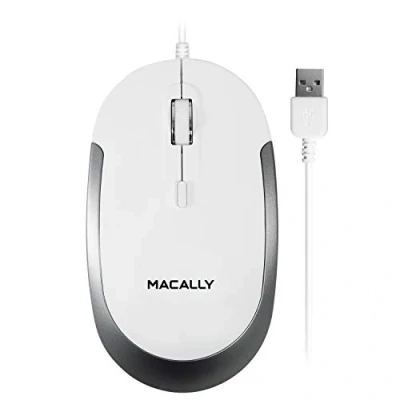Afbeelding van Macally DYNAMOUSE W Optische bedrade USB A muis met een stille klik Wit