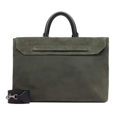 Afbeelding van LIEBESKIND BERLIN Leren Handtas Schoudertas Lora Suede Satchel Cypress Green Groen