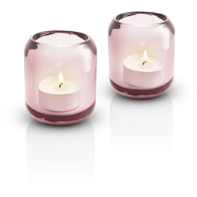 Afbeelding van Eva Solo Acorn Theelichthouder Set van 2 Stuks Rose Pink / Glass