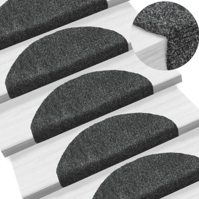 Afbeelding van Trapmatten zelfklevend 10 st 65x21x4 cm naaldvilt donkergrijs
