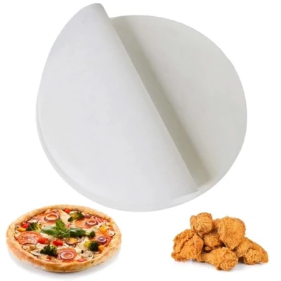 Afbeelding van 200 stuks ronde bakpapier, diameter 30 cm, rond bakpapier met antiaanbaklaag, voor airfryer, hittebestendig bakfolie, rond, pannen, bakken, BBQ, pizza, cake, luchtfriteuse (wit)
