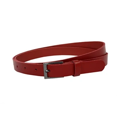 Afbeelding van Vascavi Lederen riem echt leer, Made in Germany, 2 cm breed en ca. 0,25 dik, riem, heupgordel, jeansriem, rood, 90 Gesamtlänge 100