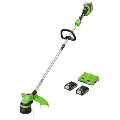 Afbeelding van Greenworks Trimmer 2x24 Volt (48 volt) incl 2x 24 2.0Ah accu en dual lader GD24X2LTK2X