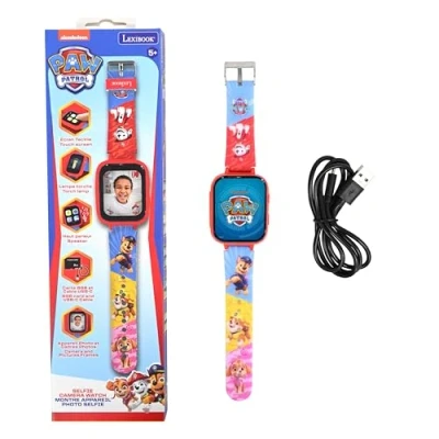 Afbeelding van Lexibook, Paw Patrol DMW070PA horloge met selfiecamera, HD touchscreen, 720p camera, MP3 speler, geïntegreerde luidspreker, spraakopname, stappenteller, 5 games, rood