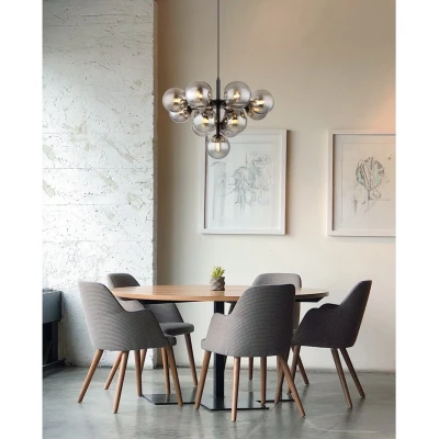 Afbeelding van Globo Zwarte hanglamp Grappy 13 lichts 56143