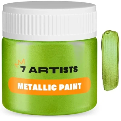Afbeelding van 7 Artists Metallic Acrylverf 50 ml Green Ambachten Acryl Tempera Professionele Acrylkleuren