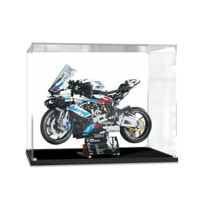 Afbeelding van Showcase stofdichte vitrine voor Lego 42130, acryl compatibel met 42130 Technic BMW M 1000 RR motorfiets (exclusief modelkit)(2mm)