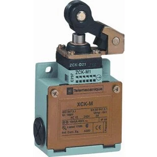 Afbeelding van Schneider electric xck m121 metalen eindschakelaar met schakelnok kunststof rol 1 werkingsrichting 1m 1v momentschakelaar xckm121