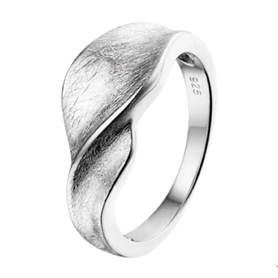 Afbeelding van Zilver Gerhodineerde Ring gescratcht poli/mat 1324866 17.75 mm (56)