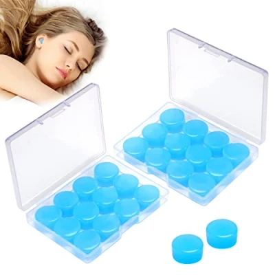 Afbeelding van 24 Waterdichte Oordopjes, Silicone Vormbare Herbruikbaar met Etui, Lawaaiverminderende Oordopjes voor Zwemmen/Reizen/Werken/Studeren