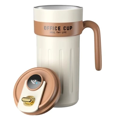 Afbeelding van Homealexa Smart Koffie Reizen Mokken, 650ml Cup Roestvrij Stee Vacuüm Isolerende 304 Staal, LED Touch Screen Temperatuurmeter, Mok Afdichting Fles