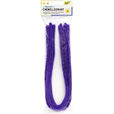 Afbeelding van Chenilledraad Folia 50cm lang 10 stuks donkerpaars