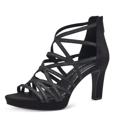 Afbeelding van MARCO TOZZI Heeled Sandal by Guido Maria Kretschmer 2 28373 42 dames, Black Comb, 38 EU