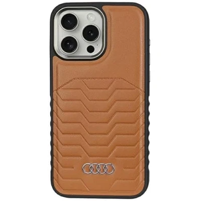 Afbeelding van Bescherming Audi Synthetic Leather MagSafe iPhone 15 Pro Max 6.7&quot; brown hardcase