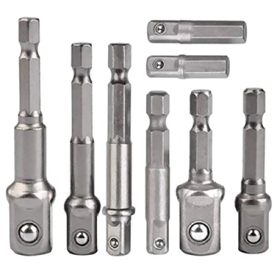 Afbeelding van Dopadapter, 8 delige Set, 1/4 Inch Zeskantadapter Naar 3/8 1/2&quot; Dop, Voor Boor en Accuschroevendraaier, Dopsleutelmoeren Doppen, Bithouder