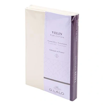Afbeelding van PACK 10 CARTES &amp; ENV. VISITE VÉLIN PUR COTON BLANC 29400L