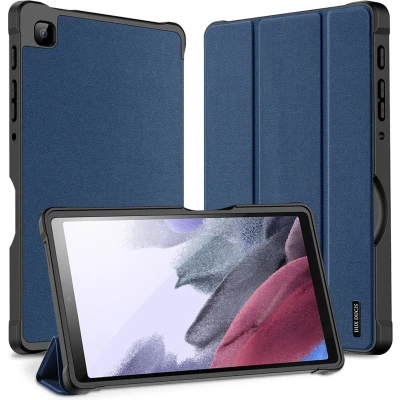 Afbeelding van Samsung Galaxy Tab A7 Lite Hoes: Dux Ducis Domo Bookcase Donkerblauw Kunstleder Tablet Hoezen
