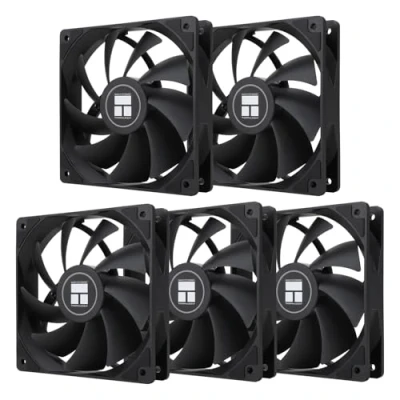 Afbeelding van Thermalright TL C12C X5 CPU ventilator, zwarte 1550 rpm toerental, 120 mm computerbehuizing, PWM besturingsventilator voor behuizing en vloeistofkoelers koeling