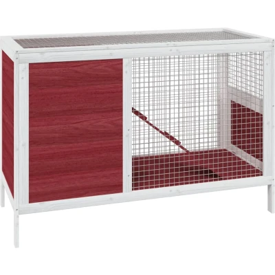 Afbeelding van Konijnenhok 103X44X69,5 Cm Massief Grenenhout Mokkakleurig
