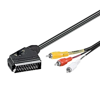 Afbeelding van Scart (m) Composiet 3RCA kabel / zwart 3 meter
