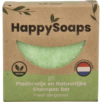 Afbeelding van HappySoaps Fresh Bergamot Shampoo Bar 70g.