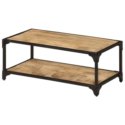Afbeelding van Salontafel 90x45x35 cm massief ruw mangohout