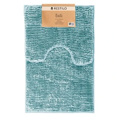 Afbeelding van RESTILO Badmatten 2 delige set 50 x 80 cm + 40 Extra Zacht en Waterabsorberend Badkamertapijt Antislip Badkleed Turquoise Bati