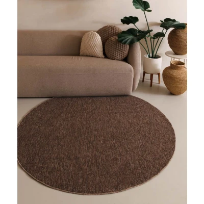 Afbeelding van Rond Tapijt/Vloerkleed Lush Bruin 160 Cm