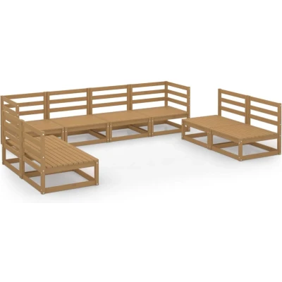 Afbeelding van vidaXL 8 delige Loungeset massief grenenhout honingbruin
