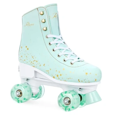 Afbeelding van Raven Roller Scooter Skates Noa Mint Led Rolls Bright Wheels verstelbaar 31 34 (20 cm 21,5 cm)