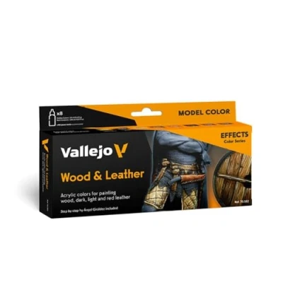 Afbeelding van Vallejo VJ70182 70182 verfset, hout &amp; leer, 8x17 ml, rood