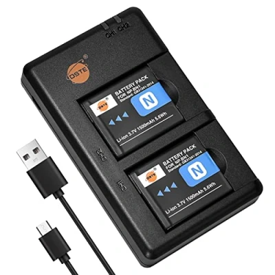 Afbeelding van DSTE 2 PCS NP BN1 (1500mAh/3.7V) batterijoplader compatibel met Sony Cyber Shot, DSC QX10, QX100,DSC T99,DSC T110,DSC TF1,DSC TX5,DSC TX7, TX9,DSC TX10, TX20, TX30 camera
