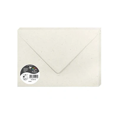 Afbeelding van Clairefontaine 55013C, verpakking met 20 enveloppen, formaat C5 (16,2 x 22,9 cm), 120 g, 100% gerecycled Natura papier, uitnodiging voor evenementen en correspondentie, Pollen serie, premium papier
