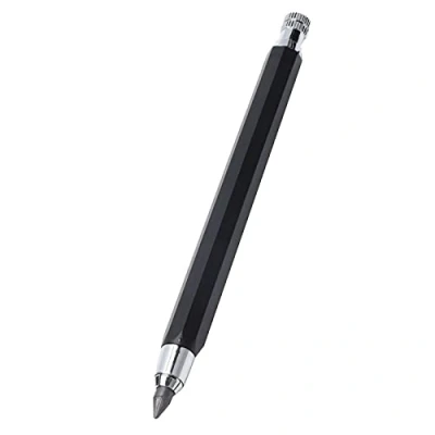 Afbeelding van Mechanische Potloden 5.6mm Zwart Refill Rvs Automatisch Potlood voor Ontwerp Tekenen Schrijven Crafting Art Sketching