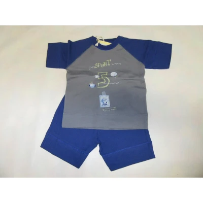 Afbeelding van Petit bateau Zomer pyjama Jongen Grijst / blauw Sport 6 jaar 114
