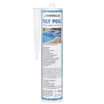 Afbeelding van Everglue Poly Pool 1K MS Polymeer montagelijm voor lijmen en afdichten, onder water inzetbaar, zonder siliconen, uv bestendig, blijft permanent elastisch, kleur: blauw, 440g patroon