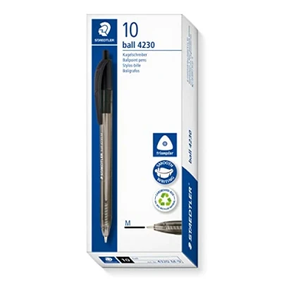 Afbeelding van STAEDTLER 4230 M 9 intrekbare Rainbow Balpen Zwart (Doos van 10)