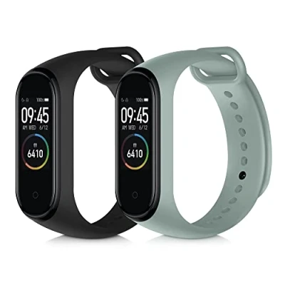 Afbeelding van kwmobile 2x horlogebandjes compatibel met Xiaomi Mi Band 4 bandje Activity tracker bandjes in pastelgroen/zwart