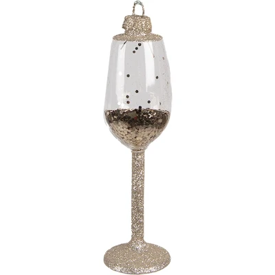 Afbeelding van Clayre &amp; Eef Kersthanger 14 cm Goudkleurig Glas Kerstboomversiering