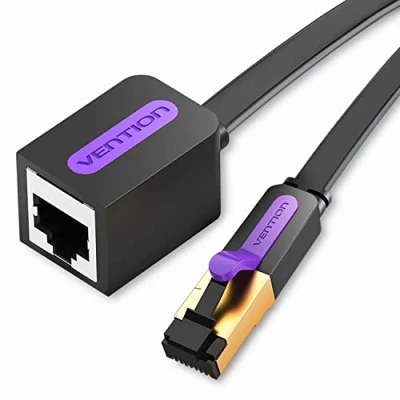 Afbeelding van VENTION Ethernet kabel Cat7 verlengkabel, 10 Gbps High Speed Network Lan RJ45 Afgeschermd verlengsnoer, patchkabel Mannelijk naar Vrouwelijk Connector Ondersteuning Cat6A / Cat6 Cat5E Cat5 (3M)