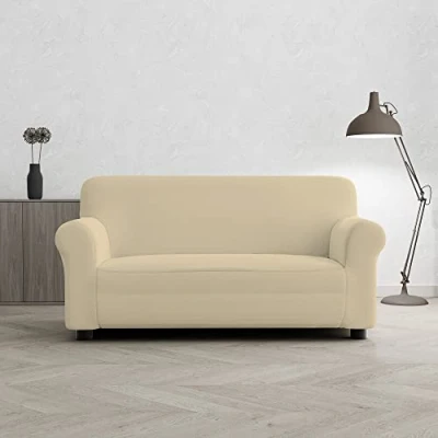 Afbeelding van Italian Bed Linen Bankovertrek, bi elastisch, voor 2 zitsbank, crème