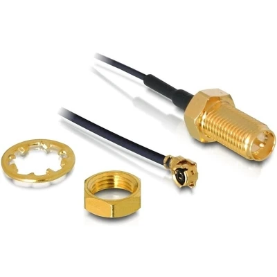 Afbeelding van MHF I (v) RP SMA kabel Micro Coax (1,13 mm) 50 Ohm / zwart 0,10 meter