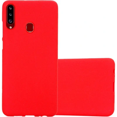 Afbeelding van Cadorabo Hoesje geschikt voor Samsung Galaxy A20s in FROST ROOD Beschermhoes gemaakt van flexibel TPU silicone Case Cover