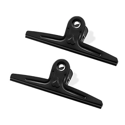 Afbeelding van Coideal XXL Bull Clips Extra Large, 2 Pack 1 Voet Lange RVS Jumbo Giant Papieren Klemmen (zwart)