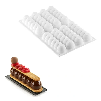 Afbeelding van Silikomart Siliconen Vorm Truffel Eclair (8x) 130x31x28(h)mm
